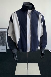 秋季新款现货立领拼色宽松运动夹克男DSA157-1-J1571-P74