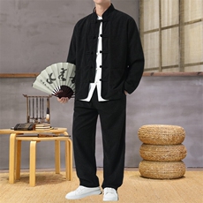 男士外套灯芯绒夹克套装盘扣立领风XZ1512-2501套装-P110，男装夹克，星座1512