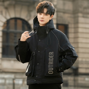 冬季白鸭绒冬男士连帽工装羽绒服23111-P415图片