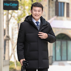主推大货可拆卸帽中老年羽绒服外套男加厚爸爸装白鸭绒羽绒服大衣，商品下架区，钱塘723