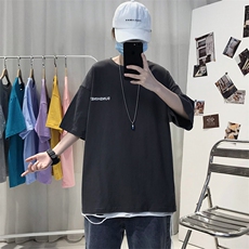 XZ115A-T06200克纯棉男女字母印花大码S-5XL10色T恤衫圆领半袖，男装T恤，星座115A-3