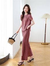 醋酸舒适时尚套装女2025夏季爆款小个子洋气减龄显瘦休闲两件套潮，女装大码女装，梦依杭