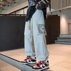 2023秋季青少年印花多口袋设计长裤运动裤束脚卫裤男士K7393-P80，男装休闲裤，电商A441-1