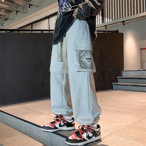 2023秋季青少年印花多口袋设计长裤运动裤束脚卫裤男士 K7393-P80图片