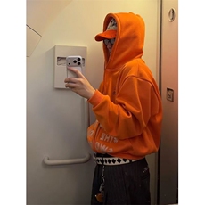 秋冬独特别致橙色连帽卫衣男高级银狐绒小众百搭长袖上衣WT609，男装卫衣，星座1116A（原606A-3）