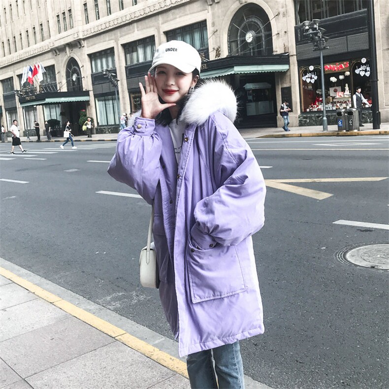 大货已出！冬季新款大毛领宽松工装棉服8505A-9960,女装棉衣/棉服,依依服饰