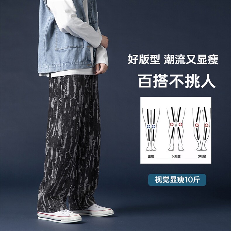 现货！痞帅ins潮流裤子个性破洞宽松休闲裤K6986-P55控78,男装休闲裤,电商A042