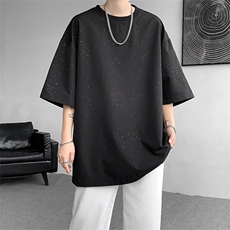 8XL-M特大码满天星短袖T恤男亮片oversize港风半截袖DX316P16，男装T恤，电商D206-1