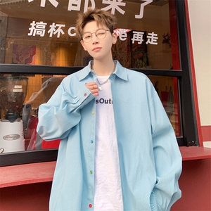 2025 春季新款 港风外景大码条纹彩色扣子衬衫M-5X HC25102-特P35图片
