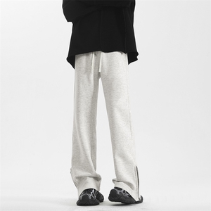 抖音华棉卫裤裤脚拉链设计美式微喇版型时尚百搭X1660-特批38，男装休闲裤，星座718