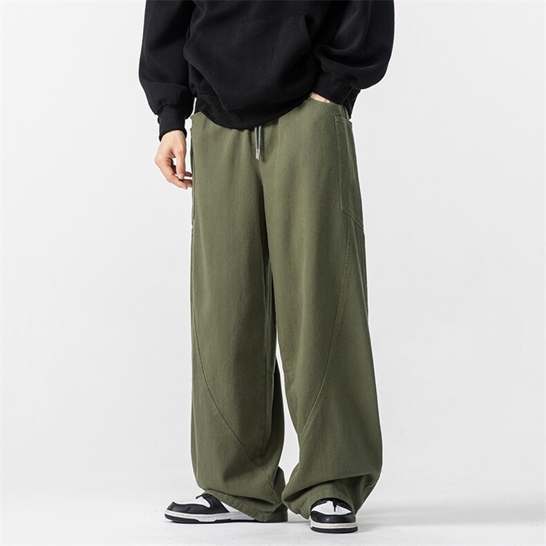 秋冬大码日系复古工装拼接休闲裤阔腿裤美式休闲潮男女K276/P70,男装休闲裤,钱塘713