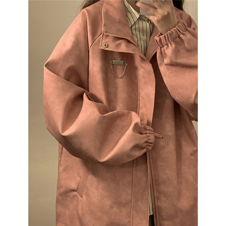 1中性风立领PU皮复古做旧面料金属装饰设计夹克男JK77758P90控128，男装夹克，星座226-2