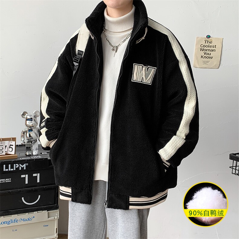冬装港风加绒羊羔绒百搭外套羊羔毛羽绒服男女8161-P185控价258，男装羽绒服，电商A441-1