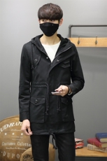 秋季男风衣外套新款休闲韩版连帽男装中长款风衣潮8058，男装风衣，电商A318
