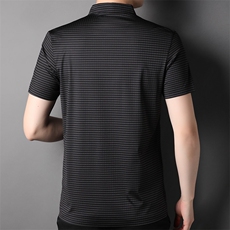 夏季纯棉半袖POLO衫男士短袖T恤条纹上衣翻领t恤衫潮BB5193-P75，男装T恤，钱塘6003A(原)4033A