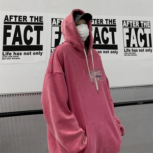 男装做旧加厚连帽卫衣23秋冬季机车印花男生外套XZ514-2-6676-P78图片