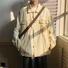 Wt2288-P66美式工装新款设计感小众破洞牛仔夹克，男装夹克，星座1501-1