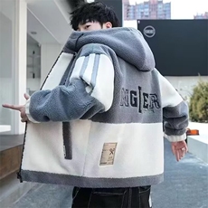 【量大价格可谈】美式摇粒绒男女冬加绒加厚连帽棉服SYR03P48，男装棉衣，星座1112-1