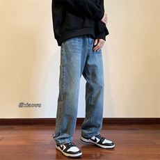 YKK拉链多口袋复古牛仔裤直脚B342-N188-P55控78，男装牛仔裤，电商B342