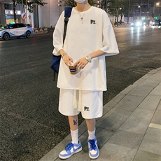 套装！华夫格套装短袖T恤短裤男HTZ451-特p：38，男装T恤，电商B371