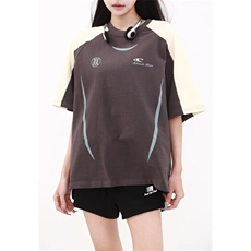 美式高街T恤男女短袖韩版潮流拼色街头2025夏季ins体恤ST621-P43，男装T恤，星座412-2