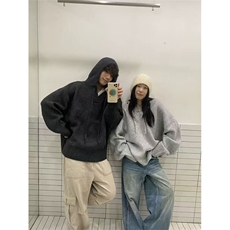 ins潮流冬季针织衫百搭慵懒新款长袖毛衣连帽外套男女L5833-P59，男装针织衫/毛衣，星座1008