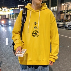 WY2070-P35加绒款-P40纯棉连帽卫衣男大码运动帽衫宽松薄外套男，男装卫衣，电商A040