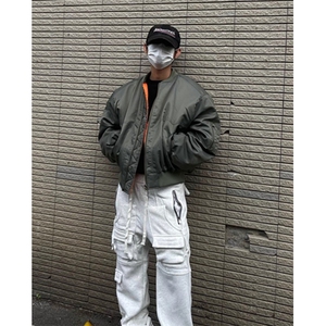 橙内bomber飞行夹克外套男加厚短宽cleanfit保暖秋冬棉服 MY802图片
