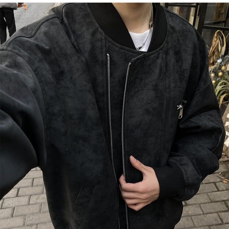 美式复古高街飞行皮夹克外套男2026春秋季新款潮流机车拉链潮皮衣,男装夹克,星座506A