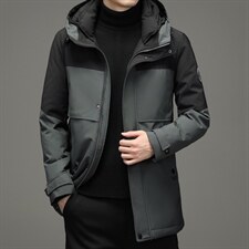 男装上衣厚款保暖连帽羽绒服中长款男士外套休闲冬季ZG2918-P360图片