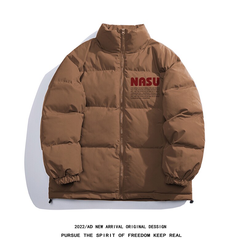 白底22冬季新款时尚潮流字母印花百搭保暖立领棉衣MY7026P85控118，男装棉衣，电商A247-1