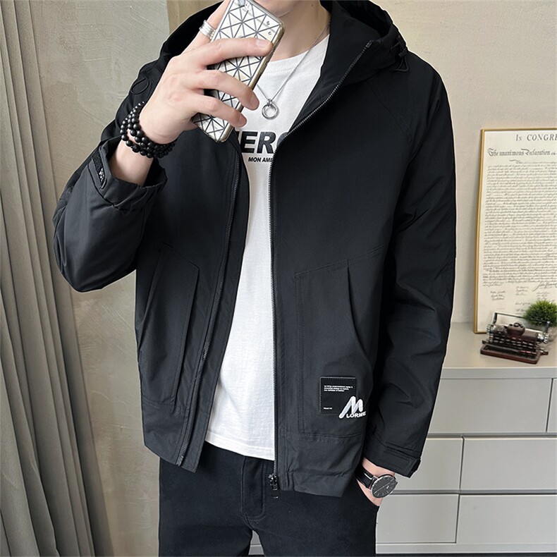 2308P105春秋连帽夹克冲风衣男士贴标小外套，男装夹克，星座414（原B263）