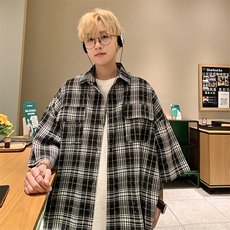 高品质男士高级感烫钻格子衬衫满天星帅气衬衣数据超好c107现货，男装衬衫，星座903-1
