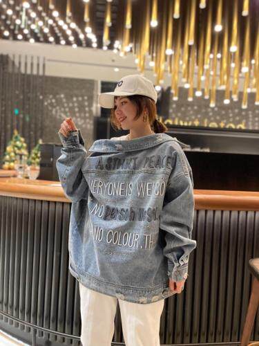 绣花牛仔外套，女装，跳跳谷