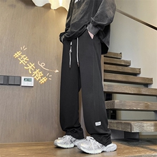 菠萝格休闲裤男秋季港风直筒裤宽松百搭垂感运动长裤K930特批32，男装休闲裤，星座718-1