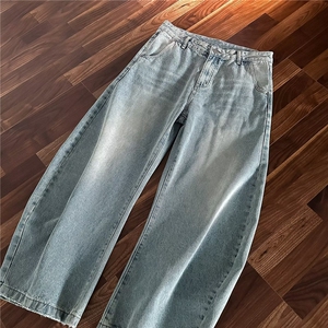 弯刀牛仔裤男女微喇哈伦设计感vintage休闲阔腿镰刀裤子N0609-P46图片