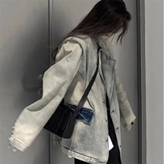 西装牛仔上衣复古独特设计宽松西装领夹克1001-1-JK925-P62，男装工装外套，星座1001-1