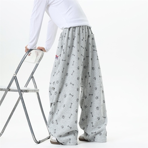 【现货】XZ1218 BKW17 特价P48 美式灰色印花运动褶皱卫裤图片
