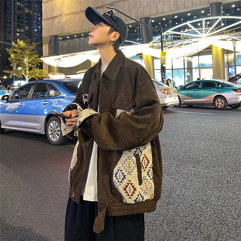 Wt311-P62秋季新款灯芯绒拼接夹克,男装夹克,星座1501-1