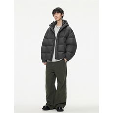 2025冬季泡芙穿刺工艺面内一体料连帽羽绒服潮牌百搭保暖羽绒服，男装羽绒服，电商A234