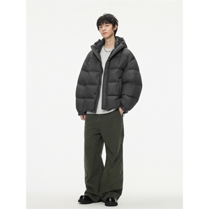 2025冬季泡芙穿刺工艺面内一体料连帽羽绒服潮牌百搭保暖羽绒服图片