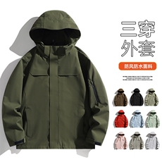 新款男女高品质户外登山服青少年学生冲锋衣夹克外套HS6606，男装夹克，星座1206（原A206）