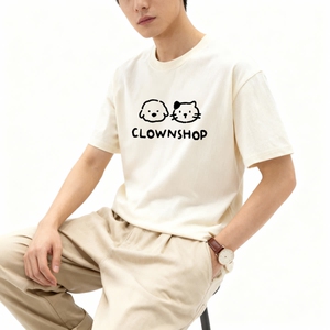 2026新款猫咪眼睛短袖男女夏季美式潮牌复古重磅时尚情侣T恤上衣图片