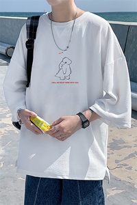 Q11140-P30 春夏季七分袖t恤男大码五分袖男短袖中袖图片