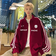 ET6729-P65立领开衫外套秋季潮牌高级感痞帅男百搭休闲夹克上衣，男装夹克，电商C233