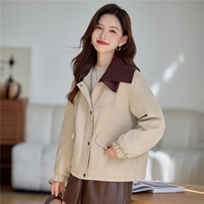 2025冬装新款加绒拼接棉衣女宽松，女装棉衣/棉服，依万里