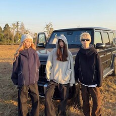 深灰色拉链卫衣女春秋季2025新款宽松休闲百搭连帽运动上衣外套潮，女装短外套，星座506A