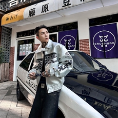 W11101-P90网图现货春季新款美式PU皮高街重工刺绣夹克机车外套，男装夹克，星座1608