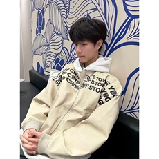 字母印花美式棒球服高街hiphop高级感痞帅飞行夹克外套L88622-P66，男装夹克，星座1008