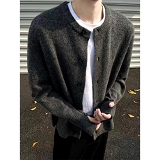 重磅秋冬男女北极绒开衫毛衣美式复古休闲慵懒风单排扣针织衫外套，男装针织衫/毛衣，电商A486